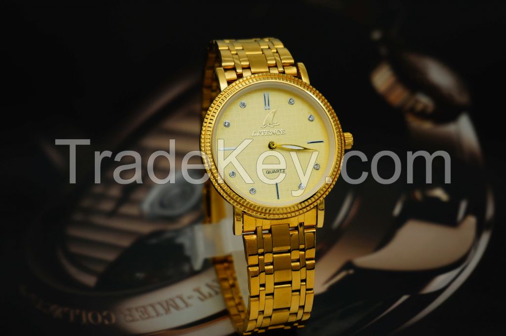 Gold watch, High Quality Brand Design Lowest Price Fashion From China supplier Wristwatch