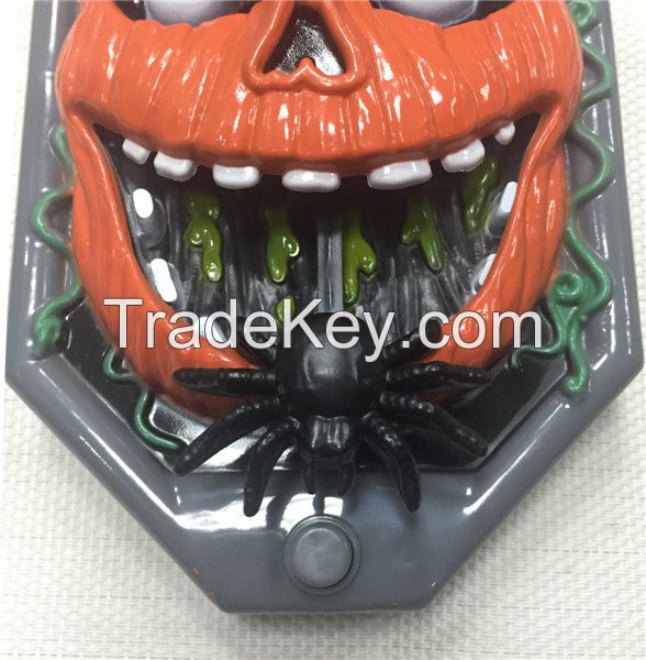 Halloween Doorbell, Halloween Supplies Decoration Halloween Props Toys Skull Head Witch. Doorbell with Talking Spider Halloween Toy