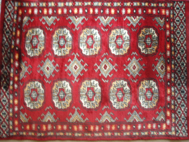 Hand Knotted Red Wool Rug