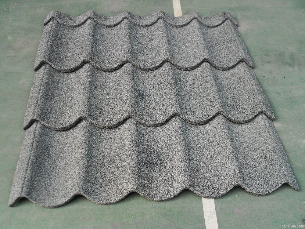 Stone coated metal roof shingles