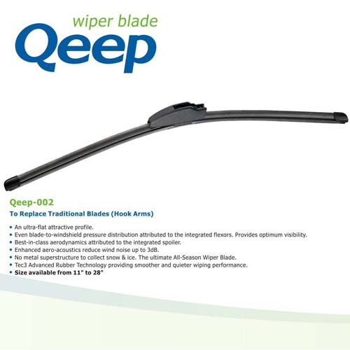 Qeep-002 Flat (Beam, Flex) Wiper Blade