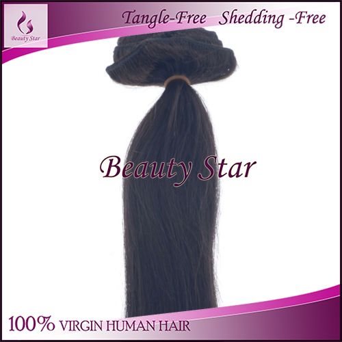 Clip in Hair Extension 1B#, 100% Virgin Human Hair