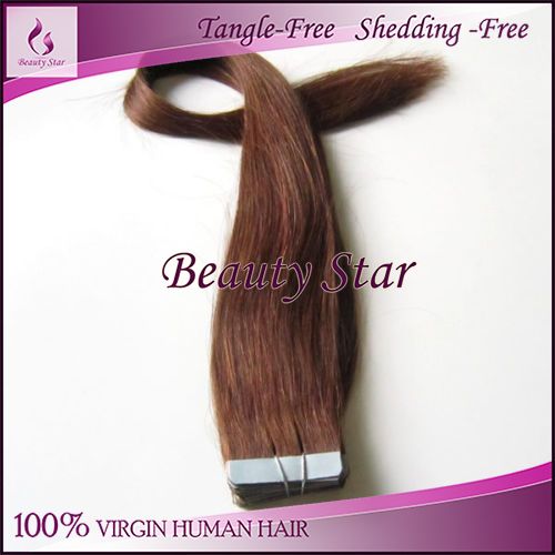 Tape Hair Extension, 4#, 100% Natural Human Hair