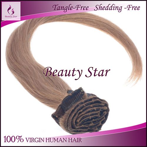 Clip in Hair Extension 14#, 100% Virgin Human Hair