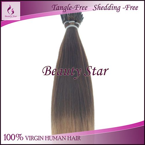 Pre bonded Hair Extension T4/27#, 100% Remy Human Hair