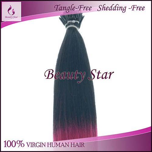 Pre bonded Hair Extension T1B/Purple#, 100% Remy Human Hair