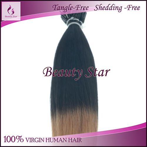 Pre bonded Hair Extension T1B/27#, 100% Remy Human Hair