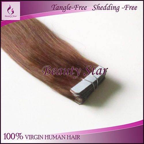 Tape Hair Extension, 4#, 100% Natural Human Hair