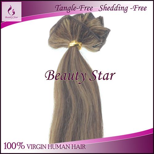 Clip in Hair Extension 4/27#, 100% Virgin Human Hair