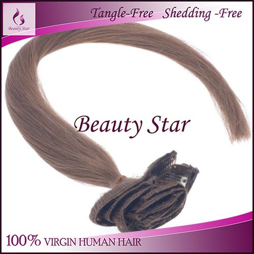 Clip in Hair Extension 6#, 100% Virgin Human Hair