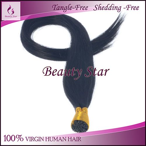 Pre bonded Hair Extension 1#, 100% Remy Human Hair