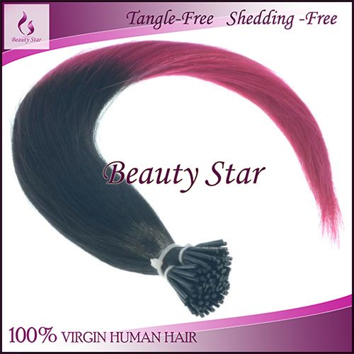 Pre bonded Hair Extension T1B/Purple#, 100% Remy Human Hair