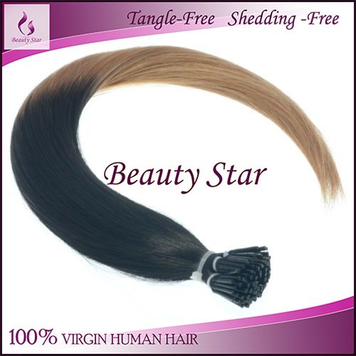 Pre bonded Hair Extension T1B/27#, 100% Remy Human Hair