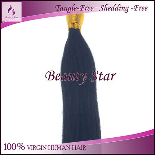 Pre bonded Hair Extension 1#, 100% Remy Human Hair