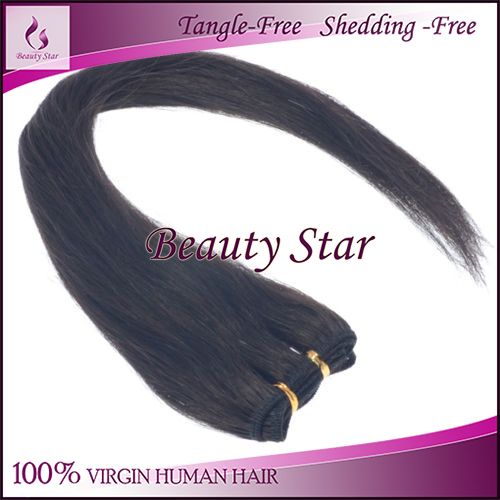 Remy Hair Extensions, 1B#, 100% Virgin Human Hair