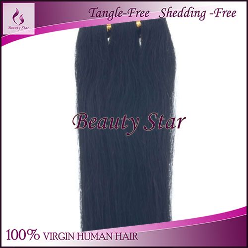 Remy Hair Extensions, 1#, 100% Virgin Human Hair
