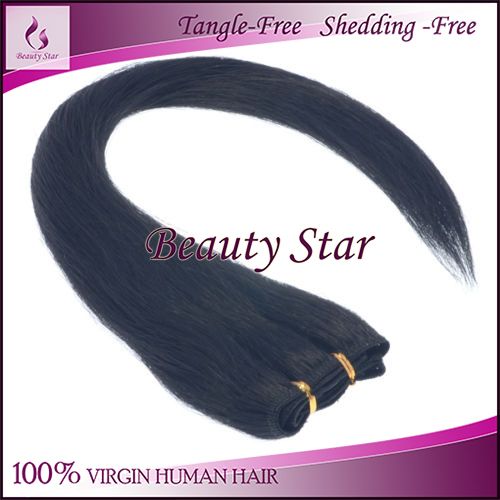 Remy Hair Extensions, 1#, 100% Virgin Human Hair