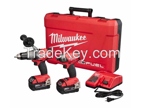 Power tools for sale and Cheap drills Milwaukee 2899-22 M18 FUEL Hammer Drill and 1/4&quot; Hex SURGE