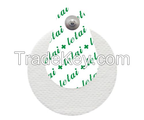 Round shape solid gel non-woven fabric eccentric button electrodes