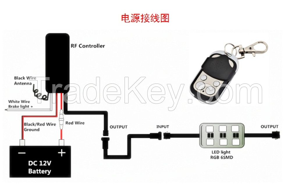 Motorcycle led lights-6PCS RGB LED-Control Car Light Atmosphere Strip Kits