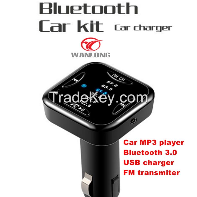 Bluetooth Carkit mp3 player with FM transmitter and USB Charger handsfree car charger mp3 player bluetooth version 3.0