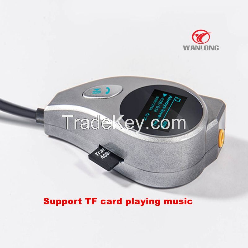 Bluetooth car kit with 2 USB charging port FM transmitter support TF card 1.5M cable