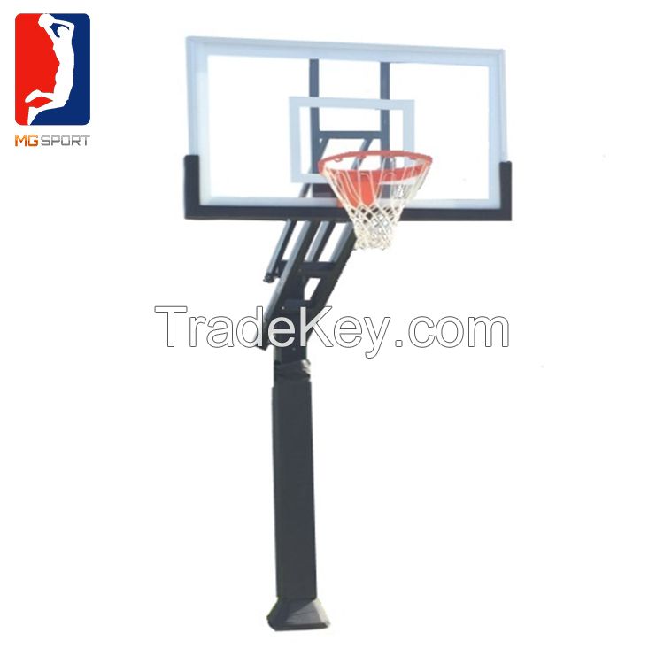 Ingrpuond Adjustable Basketball Hoop with 72&quot;x42&quot;x1/2 thickness Tempered Glass Backboard