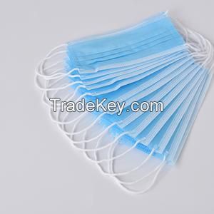 Adjustable Earloop Non woven 3ply Face Mask white/Blue