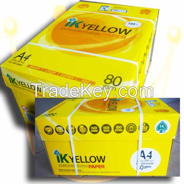 IK Yellow A4 Copy Paper 80gsm, 75gsm, 70gsm