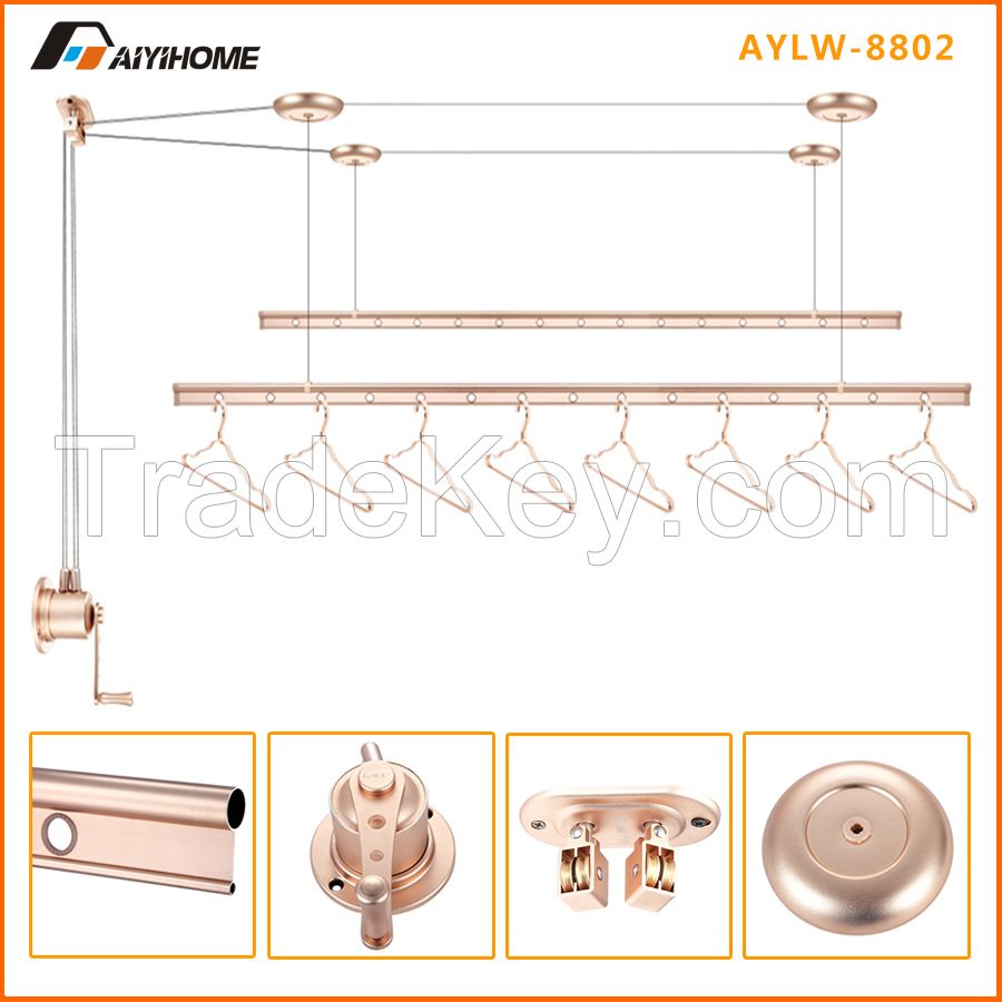 Hand operation lift clothes drying rack