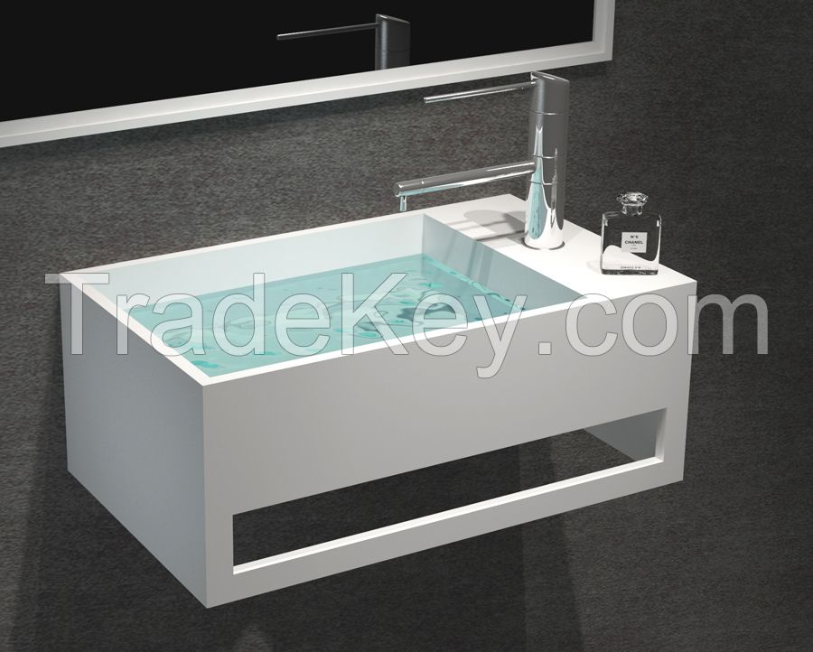 Solid surface basin artificial stone top