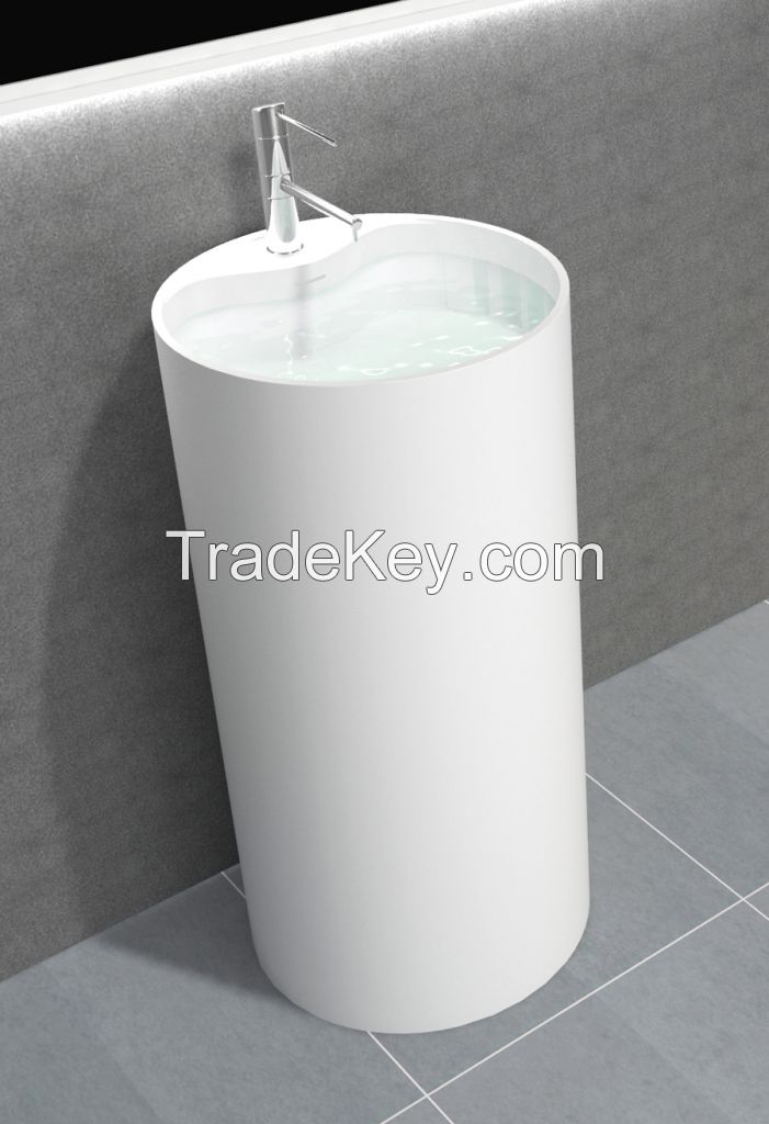 Man-made Stone Basin Artificial Stone Pedestal Basin