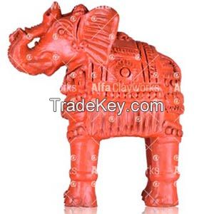 Terracotta Elephant Statue