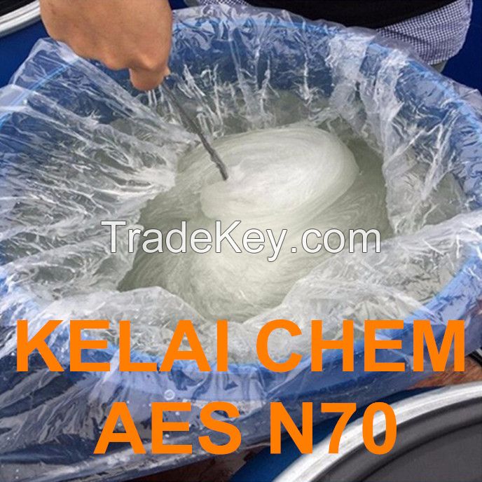 China Detergent Raw Material AES N70 Sodium Lauryl Ether Sulphate 70% Price