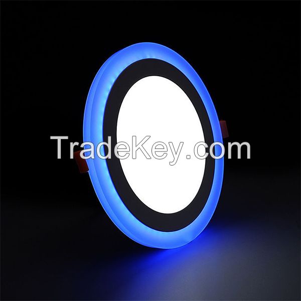 12W double color round recessed isolated led panel light