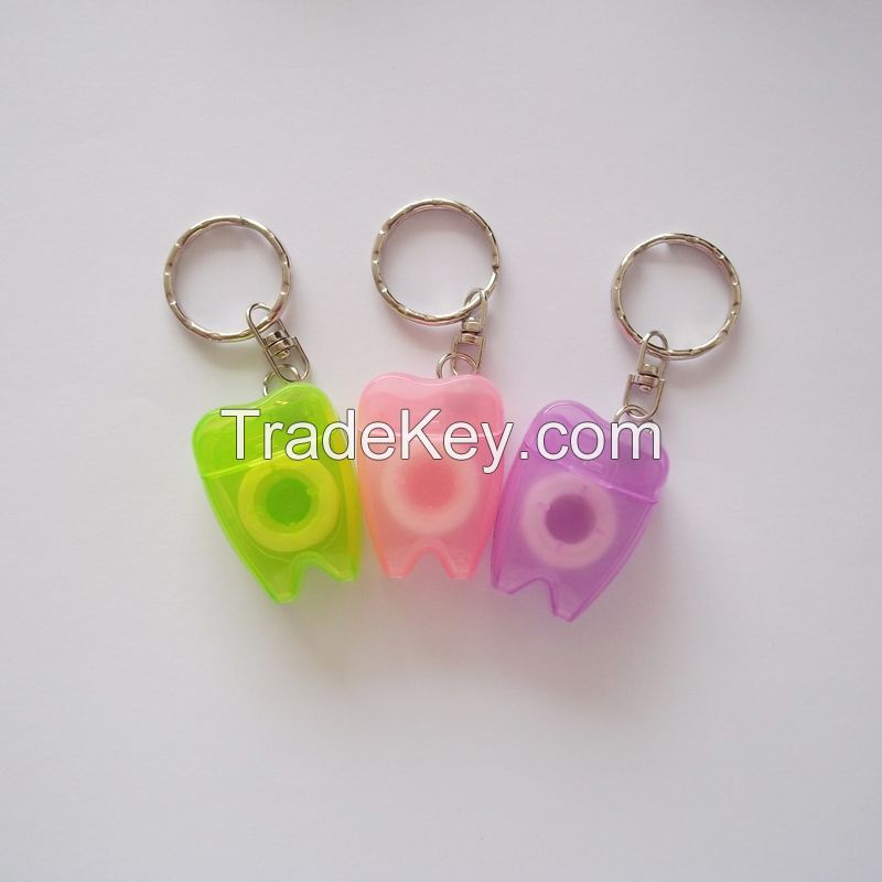 20M Tooth Shape Dental Floss With A Keychain