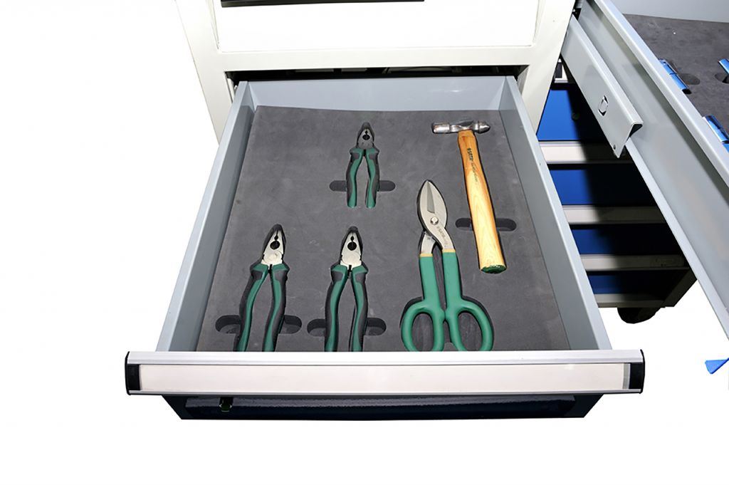 SanJi-First  Tool Cabinet, Central locking system ,Blue+Gray+ Red,Bearing A/B  tabletop optional,Can be customized   