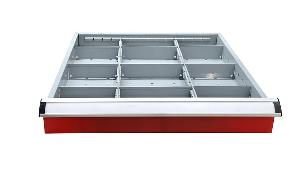 SanJi-First Standard Workbench 32mm(1.26in) Wood tabletop drawer Gray+Blue+Red Bearing Aï¼ˆtabletop optional,Can be customizedï¼‰