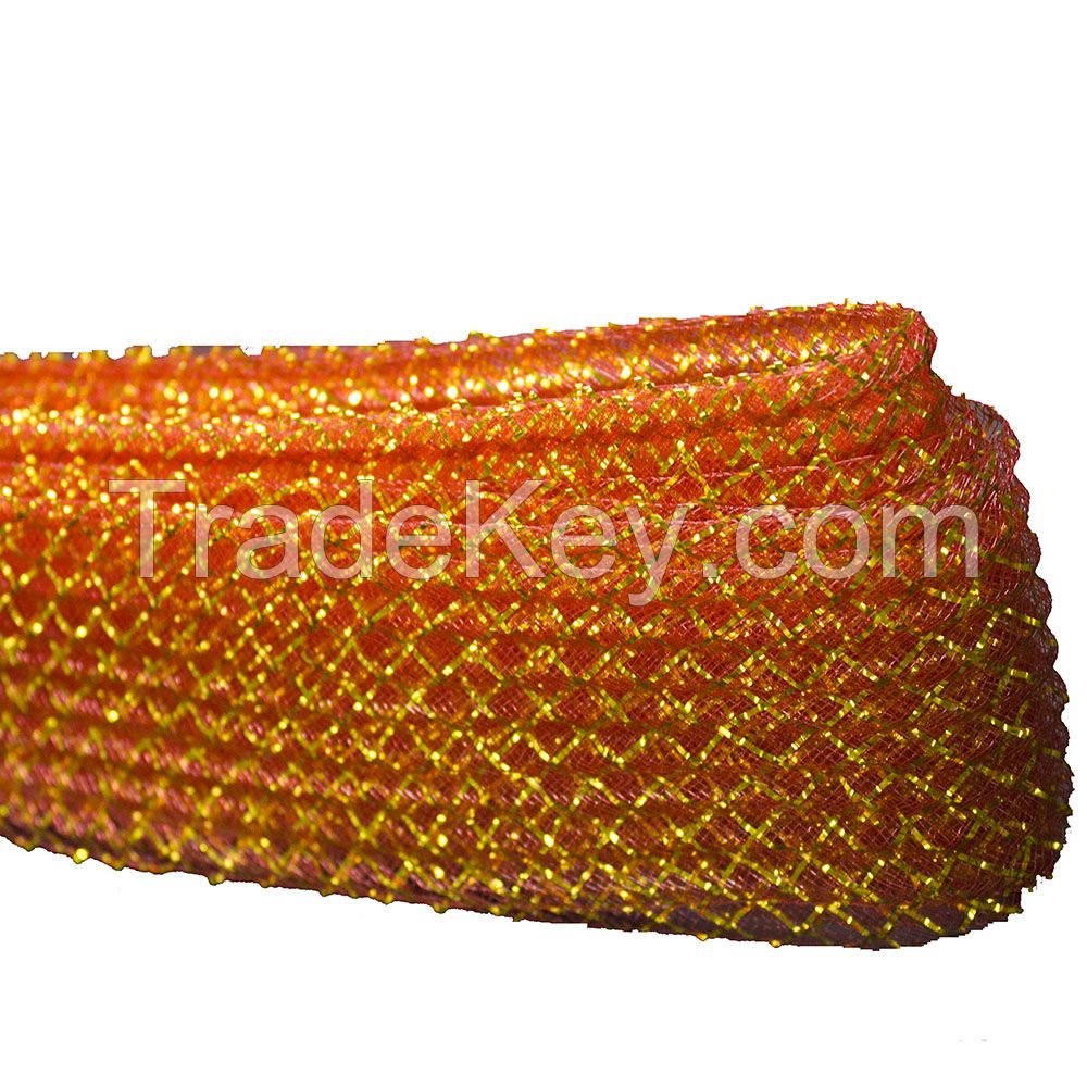 Gold metal thread contrast polyester horsehair braid crinoline