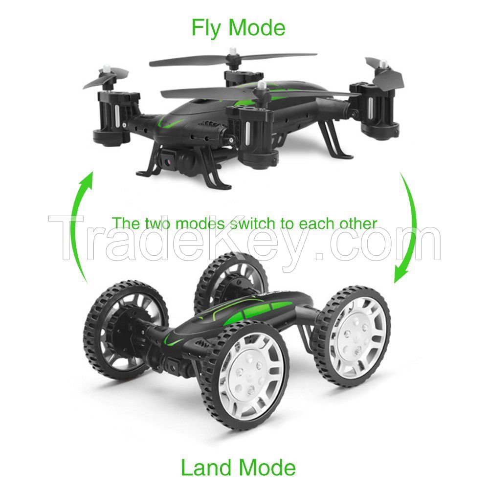 Rc Drone 2.4ghz Off Road Flying Car Remote Control Quadcopter With Wifi Camera And Altitude Hold Function Battery Included