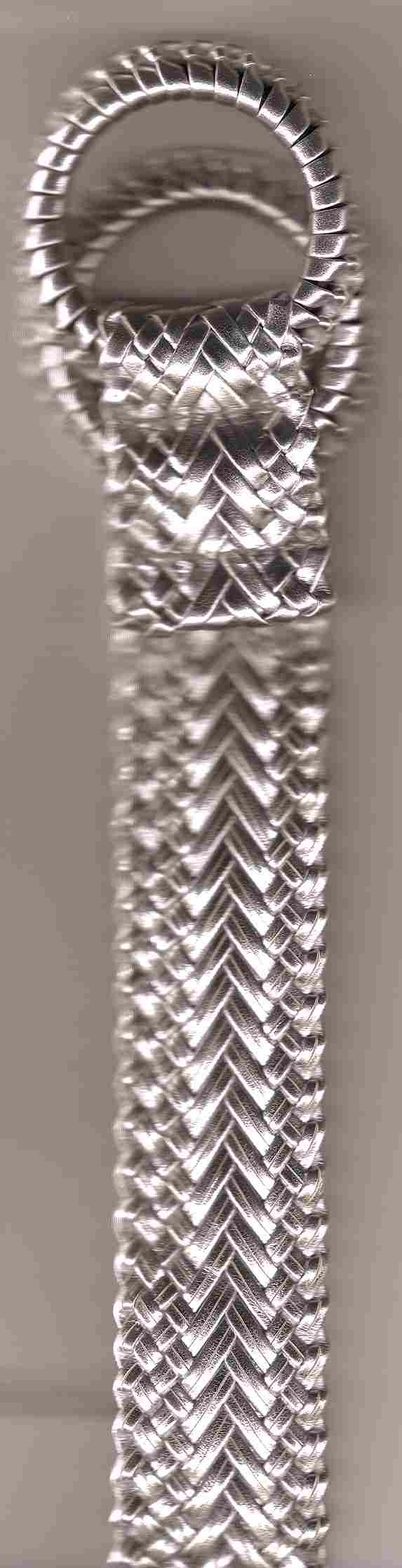 fashion silver PU braided belt
