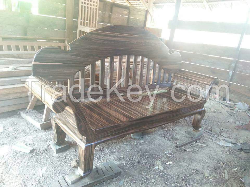 Ebony Wood Chair and Table Set