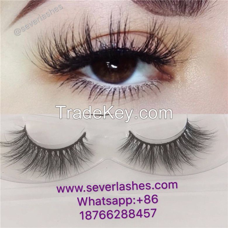 Severlashes 3D Multi layered mink lashes wholesale with clear brand an