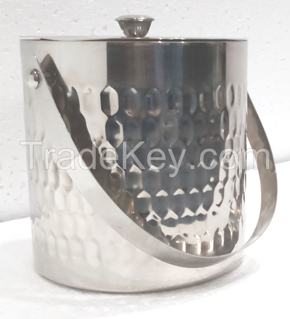 Graminheet Stainless Steel Ice Bucket 1500ml with Hummer Crafted