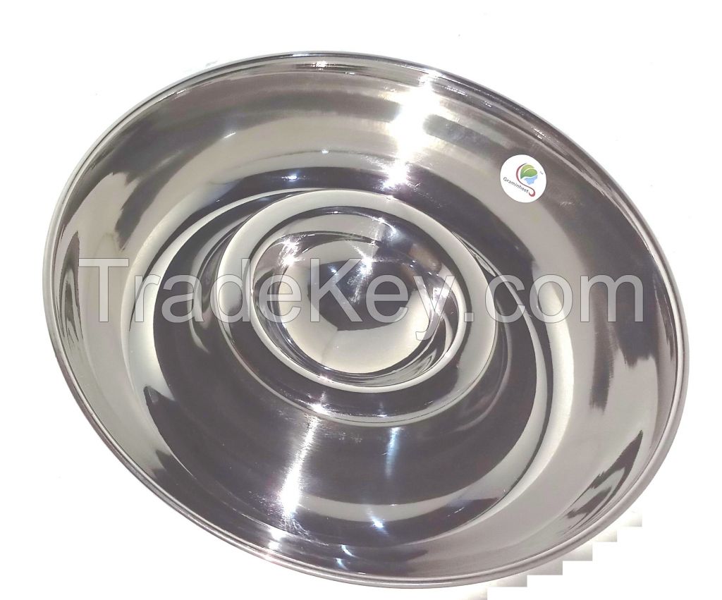 Graminheet Stainless Steel Chip and Dip Bowls 28cm 