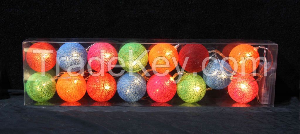 cotton ball battery holiday favor decoration fairy string light