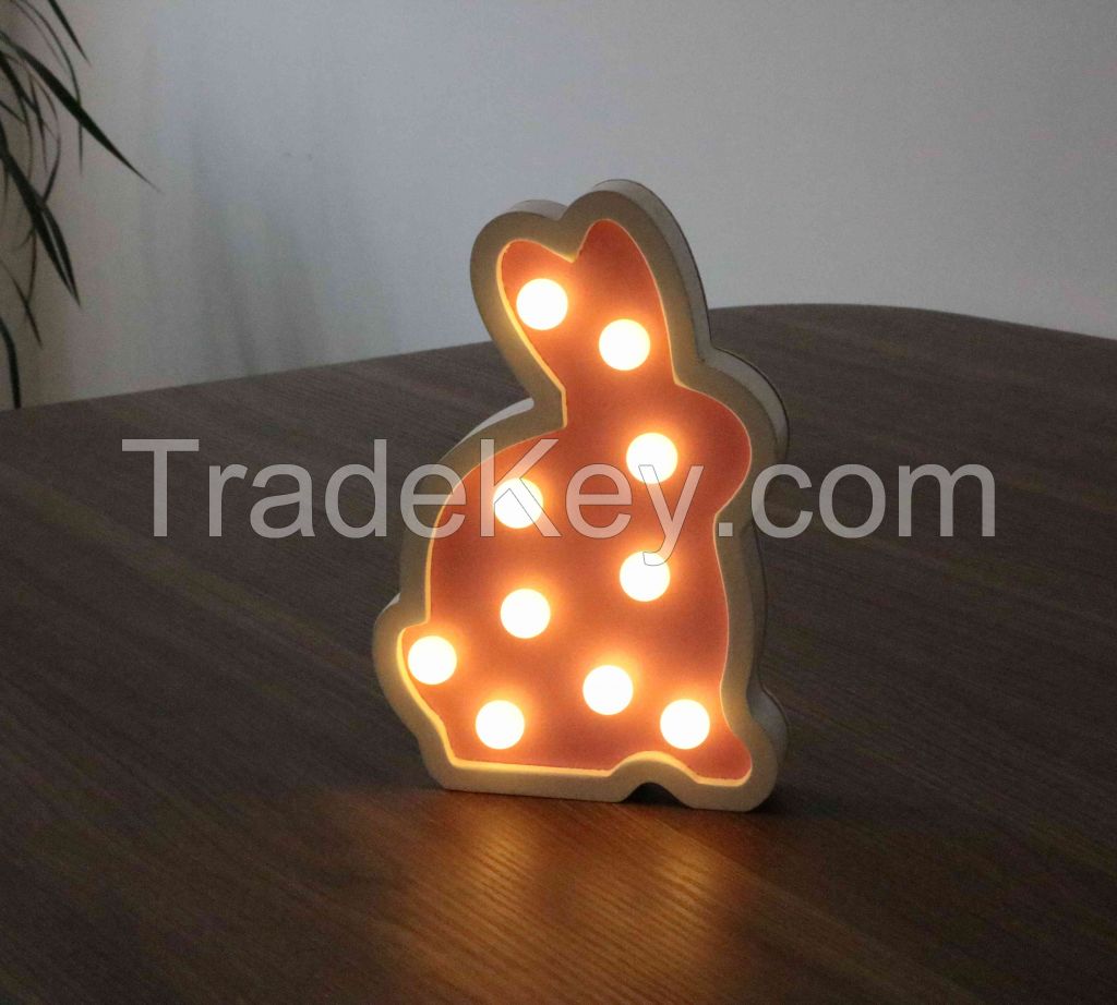 Customized Battery Rabbit Lamp Kids Baby Light Holiday Decorative Gift