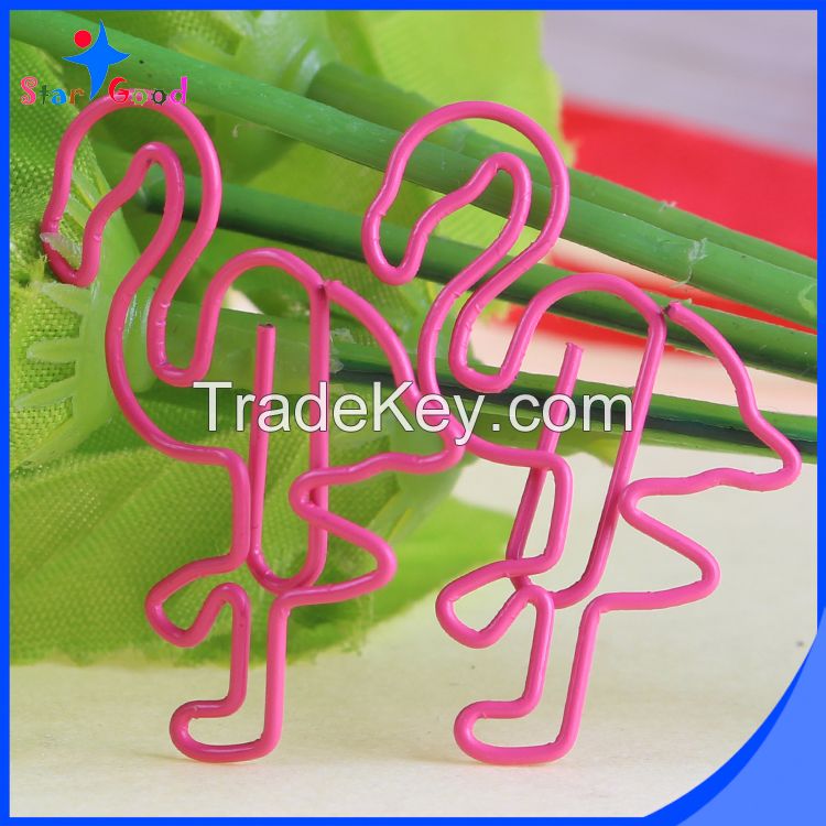 pink flamingo paper clips, gift paper clips, min bookmarks, office school paper fastners