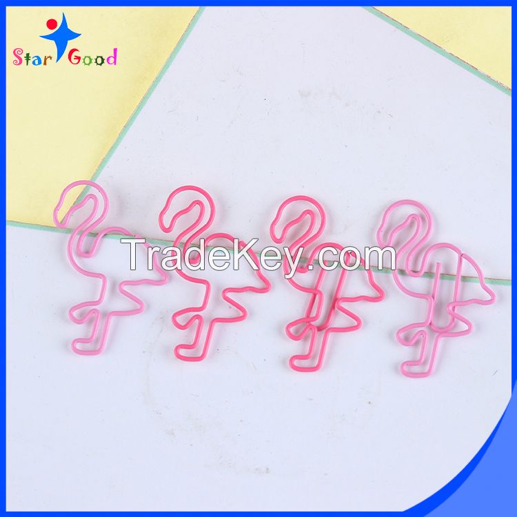 pink flamingo paper clips, gift paper clips, min bookmarks, office school paper fastners