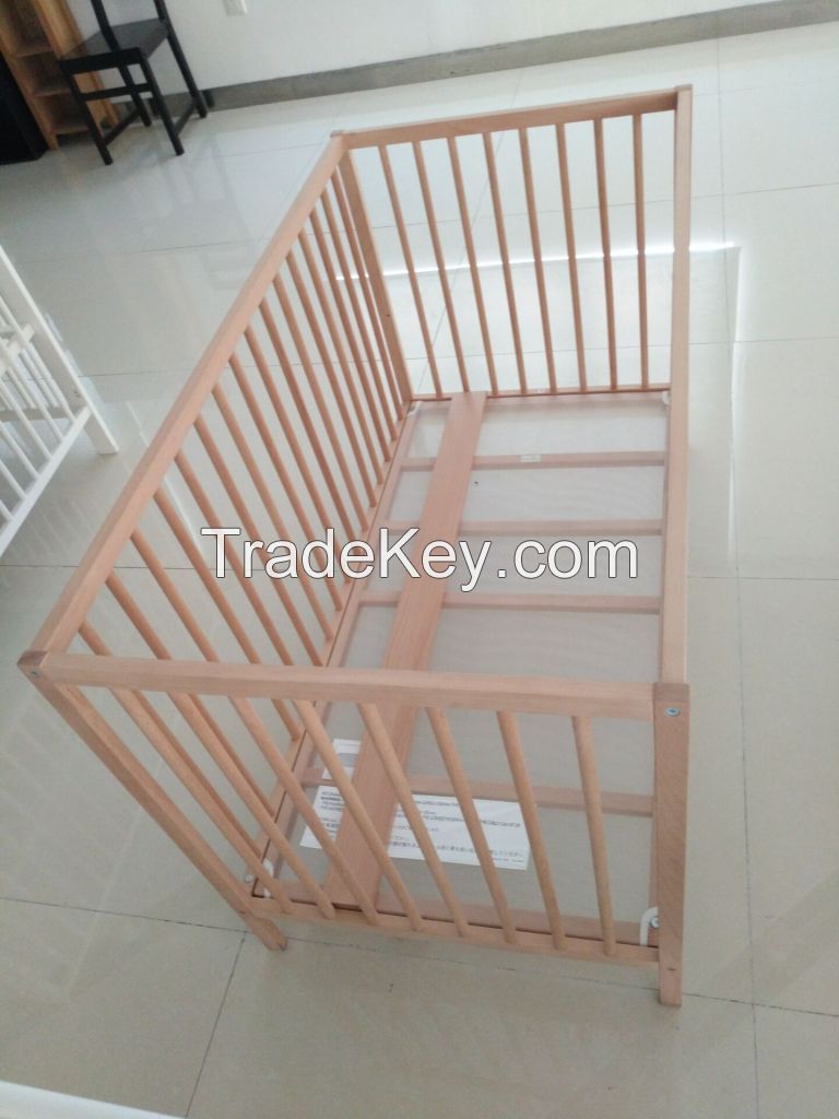 Solid Beech Wood Baby Cot